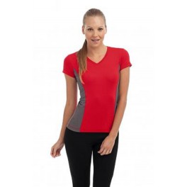 Ladies' Tagless&reg; V-Neck T Contrast Sports
