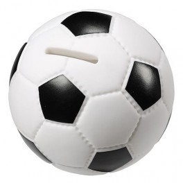 Spardose "Fu&szlig;ball", wei&szlig;/schwarz