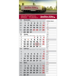 4 Monats-Wandkalender mit Memoteil